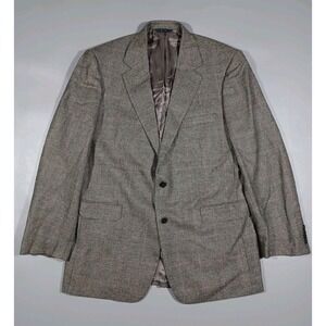Brooks Brothers Blazer Mens 44L Gray Plaid Loro Piana New Zealand Wool